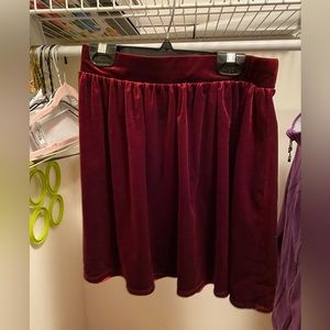 Red velvet garage skirt